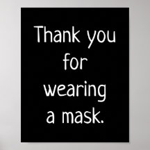 Thank you for Wearing a Mask Poster