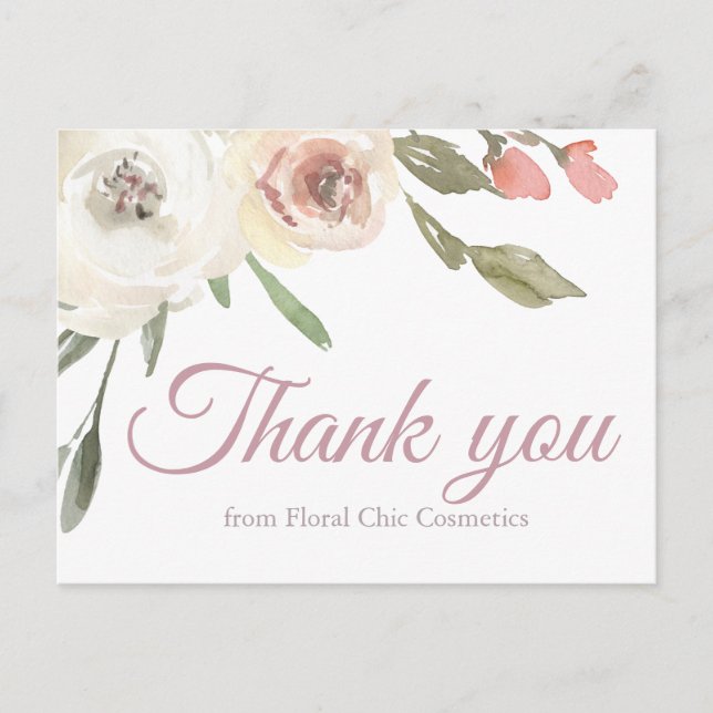 Thank You For Your Business Floral Boutique Custom Postcard (Front)