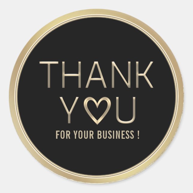 Thank You for Your BUSINESS Gold  Classic Round Sticker (Front)