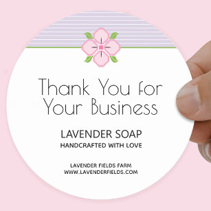 Thank You for Your Business Handcrafted with Love Classic Round Sticker