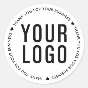 Thank You For Your Business Logo Custom White Classic Round Sticker