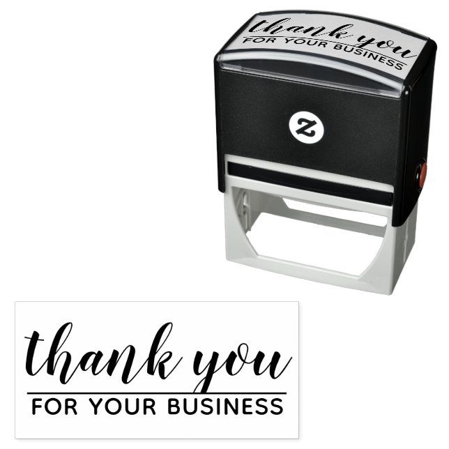 Thank you for your business - modern script self-inking stamp (In Situ)