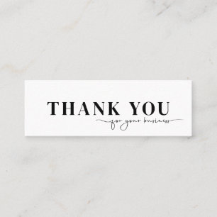 Thank You for your business Script Mini Business Card