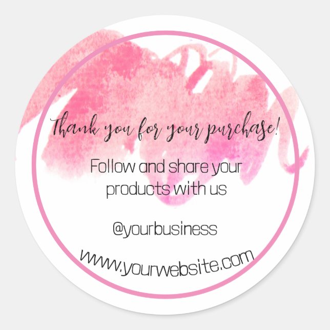 Thank You For Your Business Sticker (Front)