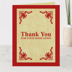 thank you for your dedication card