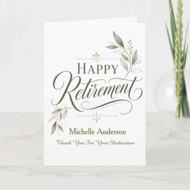 Thank You For Your Dedication Personalized Name Card (Front)