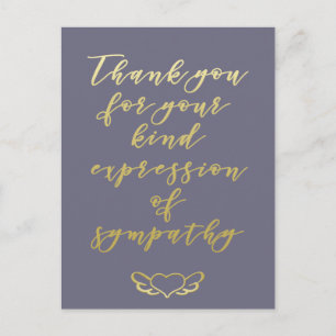 Thank you for your expression of sympathy Postcard