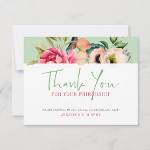 Thank you for your friendship Boho flowers Card