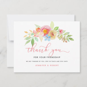 Thank you for your friendship Green leaves Card