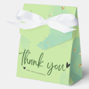 Thank You For Your Kindness Green watercolor card Favor Box
