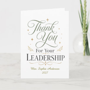 Thank You For Your Leadership Personalized Name Card