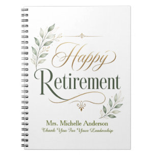 Thank You For Your Leadership Personalized Name Notebook