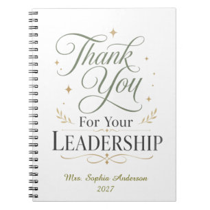 Thank You For Your Leadership Personalized Name Notebook