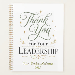 Thank You For Your Leadership Personalized Name Planner