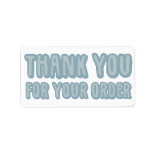 Thank You For Your Order Blue Small Business  Label