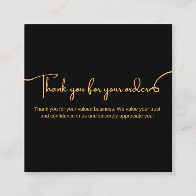 Thank You For Your Order Business Cards (Front)