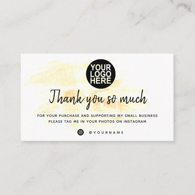 Thank You For Your Order Cards (Front)