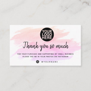 Thank You For Your Order Cards Template Small Busi