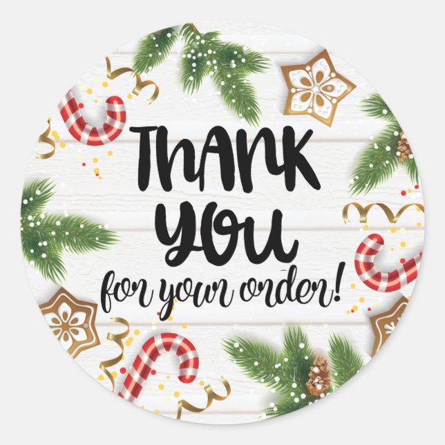 Thank you for your order christmas label (Front)
