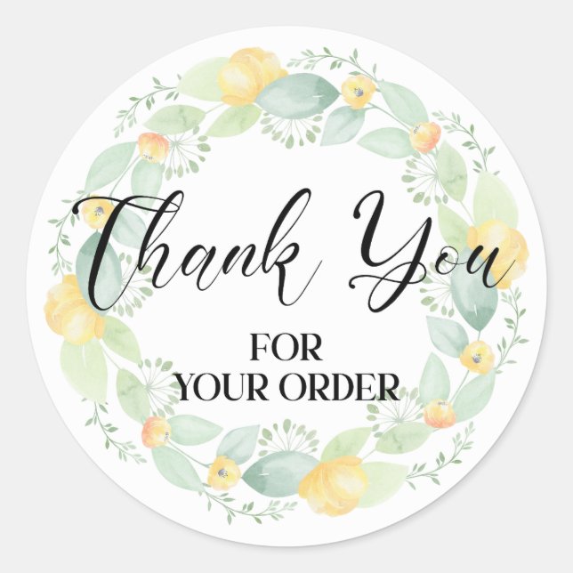 Thank You For Your Order Classic Round Sticker (Front)