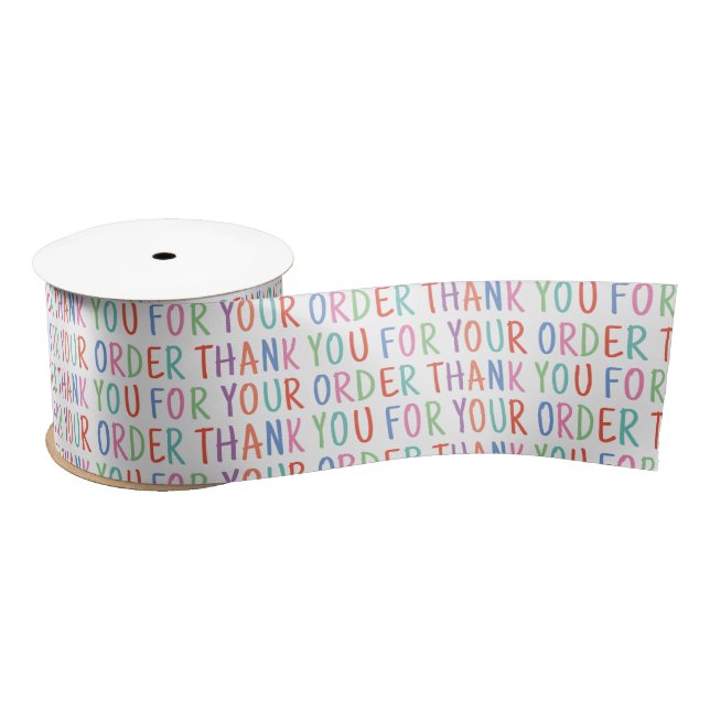    Thank You For Your Order Colourful Simple Moder Satin Ribbon (Spool)