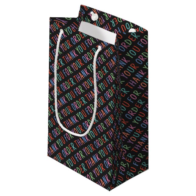    Thank You For Your Order Colourful Simple Moder Small Gift Bag (Front Angled)