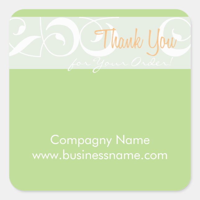 Thank you for your order Corporate Green Sticker (Front)