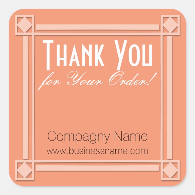 Thank you for your order Corporate peach Sticker (Front)