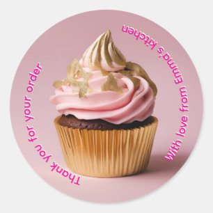 Thank you for your order cupcake classic round sticker