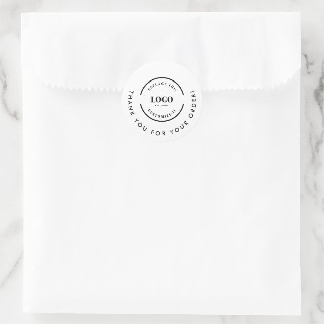 Thank you for your order Custom logo business Classic Round Sticker (Bag)