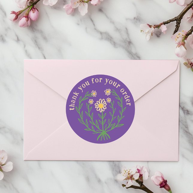 "Thank you for your order" Daisy Design Custom Classic Round Sticker ("Thank you for your order" Daisy Design Custom Classic Round Sticker
)
