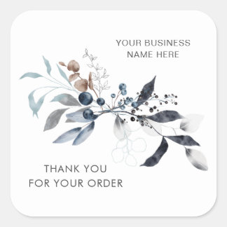 Thank you for your order floral square sticker