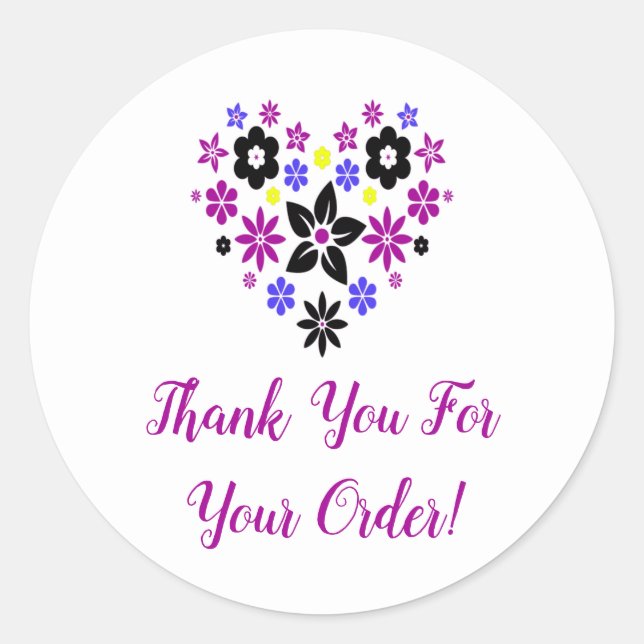 Thank You for your order for small businesses Classic Round Sticker (Front)
