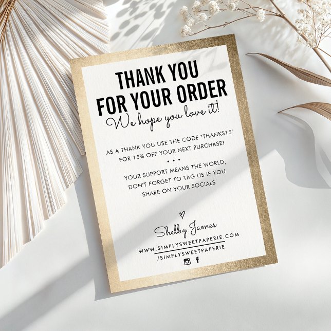 THANK YOU FOR YOUR ORDER glam insert gold edge Card (Creator Uploaded)