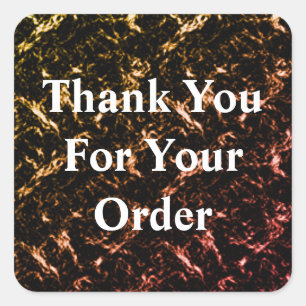 Thank You for Your Order Gold Client Appreciation Square Sticker