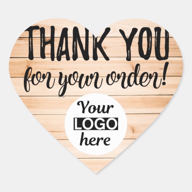 Thank you for your order heart logo label (Front)