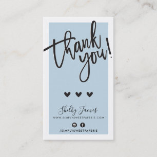 THANK YOU FOR YOUR ORDER insert classy baby blue