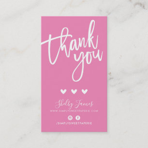 THANK YOU FOR YOUR ORDER insert modern candy pink