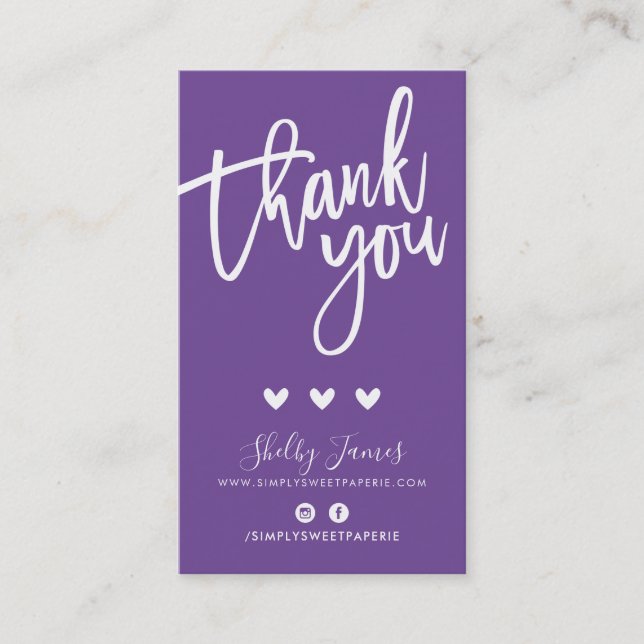 THANK YOU FOR YOUR ORDER insert modern purple (Front)