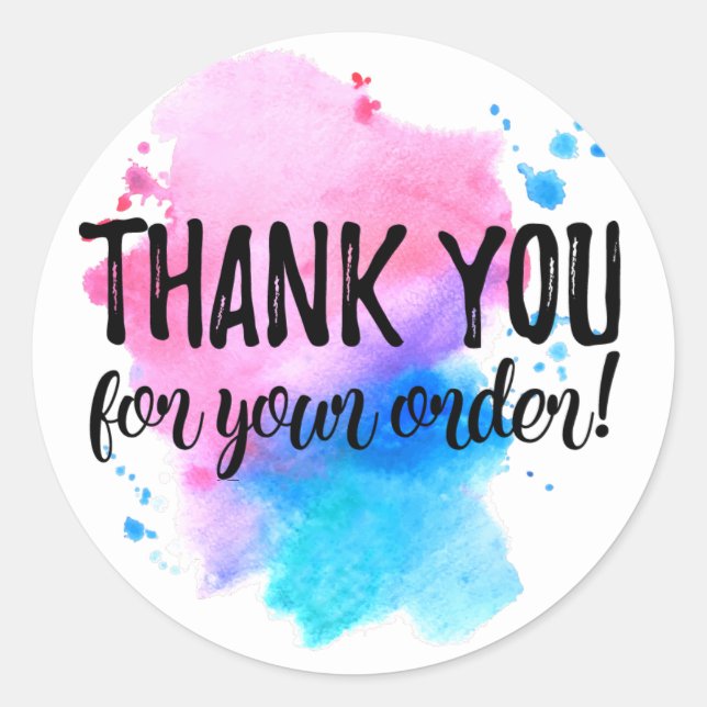 Thank you for your order label (Front)