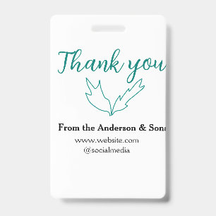 Thank you for your order leaf website company name badge