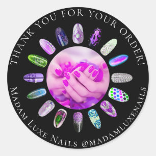 Thank You For Your Order Madam Luxe Nails Elegant Classic Round Sticker