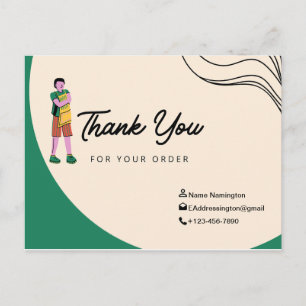 Thank You for your order Post Card- Green Postcard