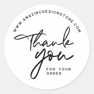 Thank you for your order Script elegant Classic Round Sticker