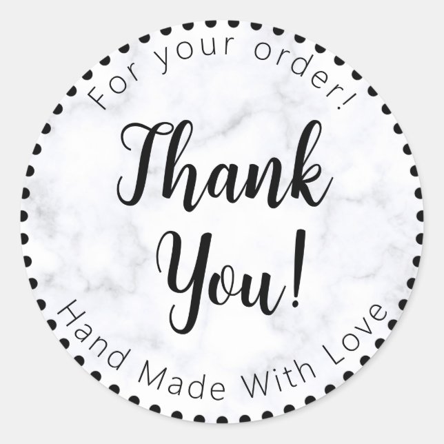 Thank You For Your Order/ Sticker/Marble Classic Round Sticker (Front)