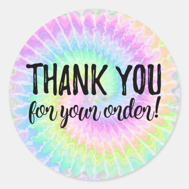 Thank you for your order tie dye label (Front)