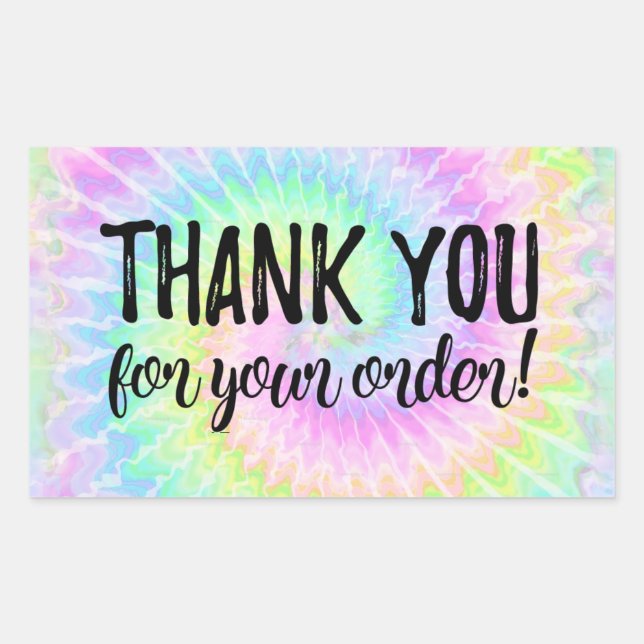 Thank you for your order tie dye label (Front)