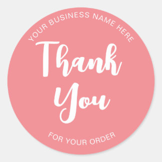 Thank you for your order typography classic round  sticker