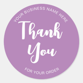 Thank you for your order typography classic round  sticker