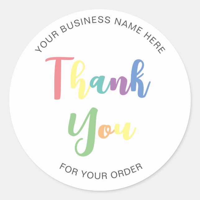Thank you for your order typography classic round  sticker (Front)